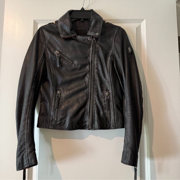 Free People X Mauritius Christy Star Rainbow leather moto jacket Small/6 Bomber - Picture 4 of 9